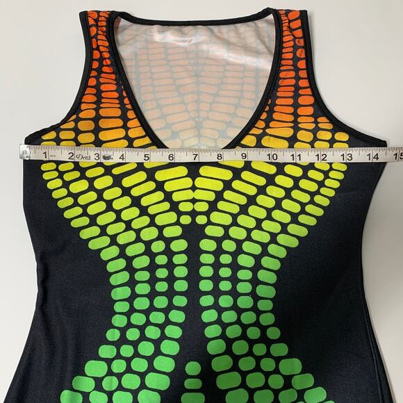 NWOT Black Rainbow Bodycon Sleeveless Mini Dress Small - Picture 4 of 5